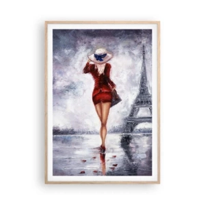 Poster in light oak frame - Parisian Symbols - 70x100 cm