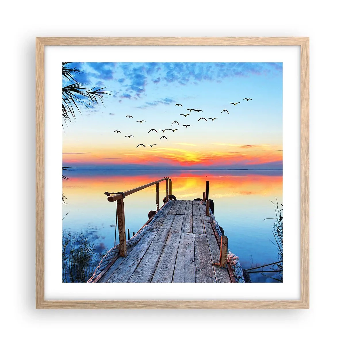 Poster in light oak frame - Time to Come Back… - 50x50 cm