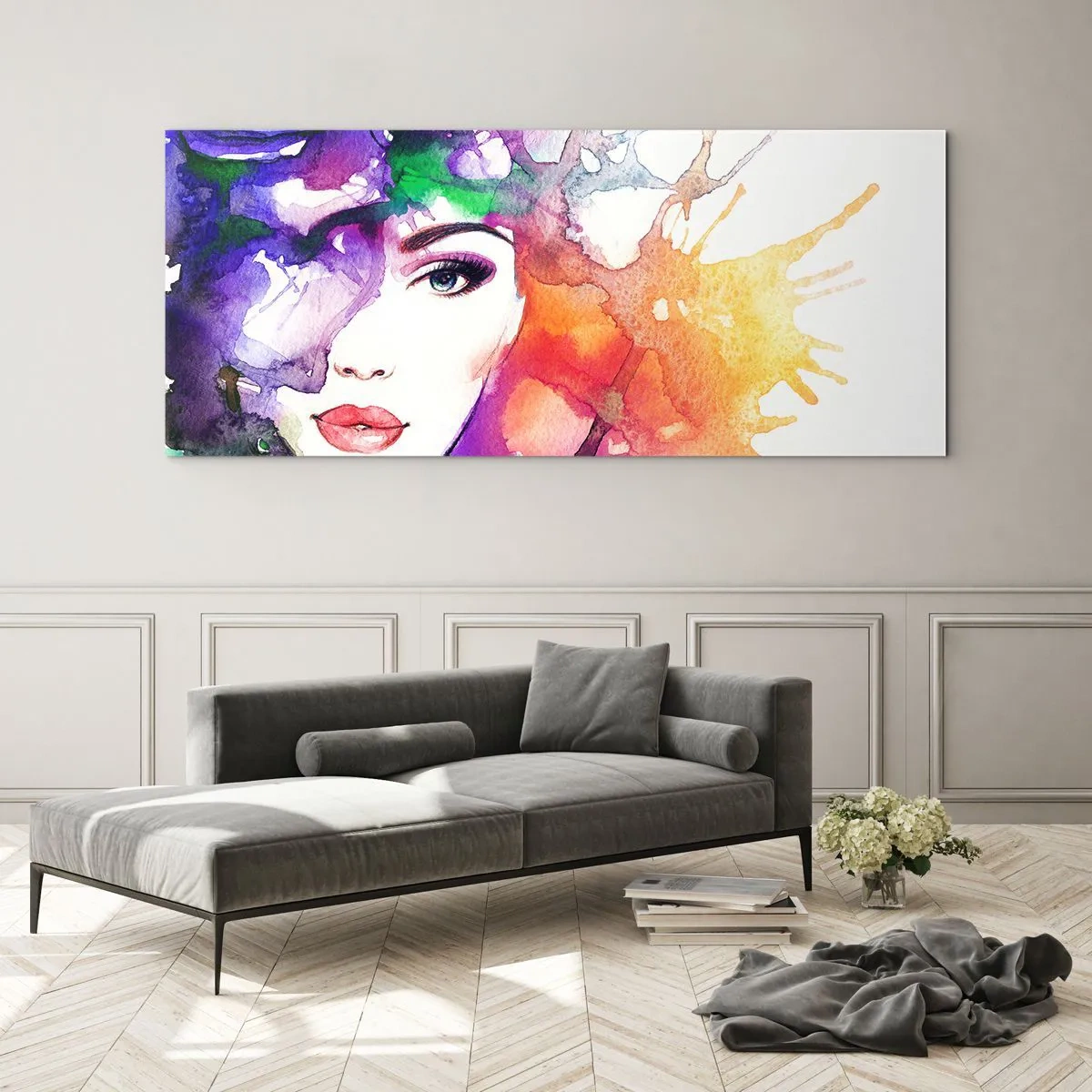 Glass picture - With Head in the Clouds - 160x50 cm