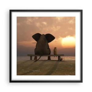 Poster in black frame - It Feels Good to Be Quiet Together - 50x50 cm