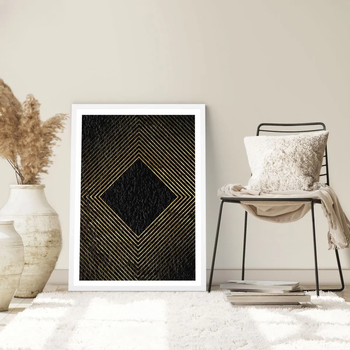 Poster in white frmae - Geometry Glamour Style - 61x91 cm