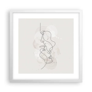 Poster in white frmae - Tangled up in an Embrace - 40x40 cm