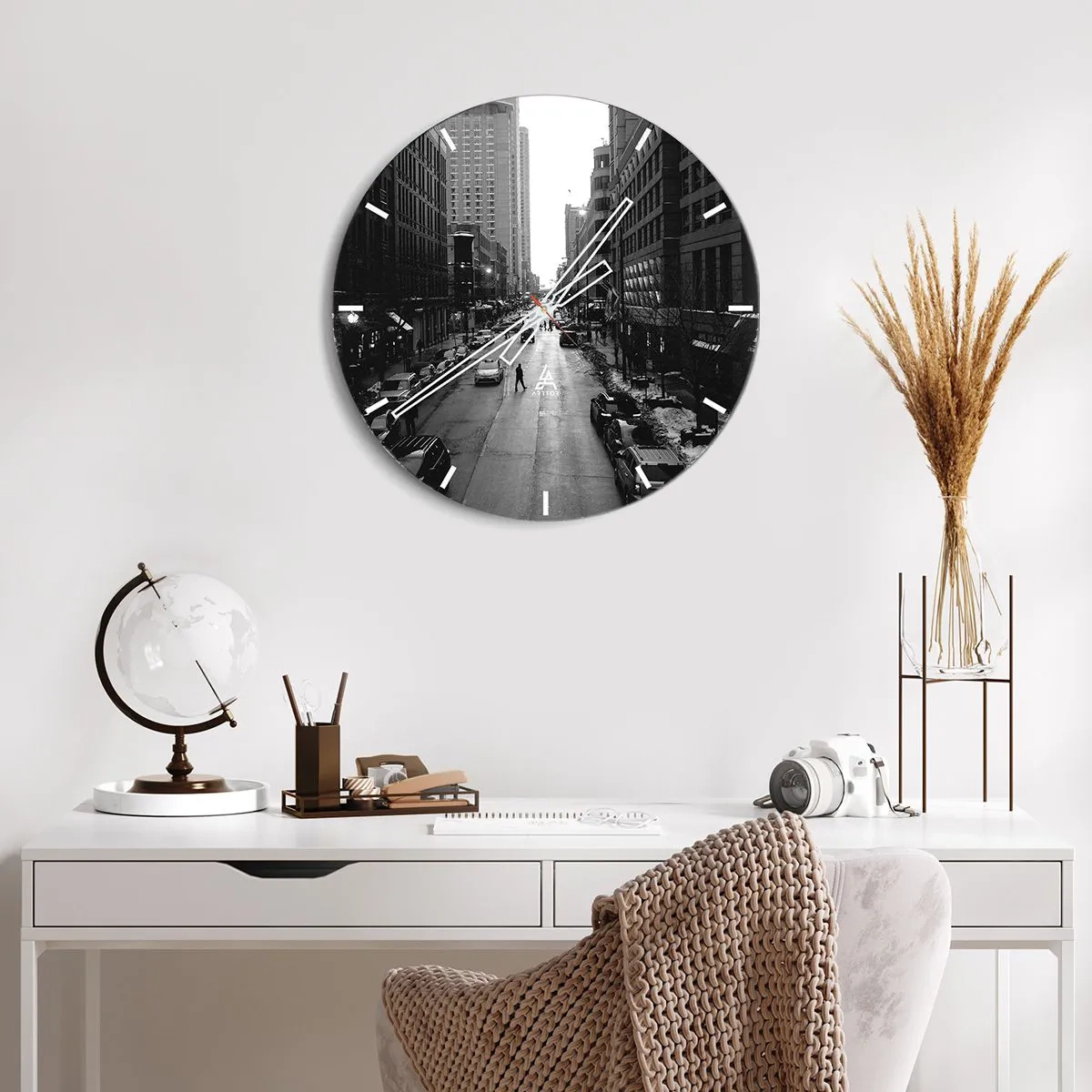 Wall clock - Clock on glass - Another Normal Day - 40x40 cm