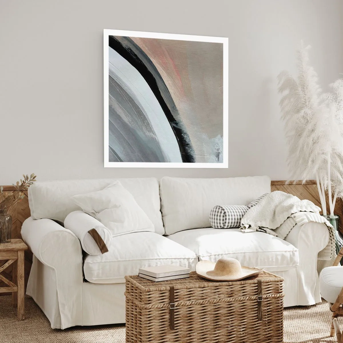 Poster - Composition: Arc of Black and Grey - 40x40 cm