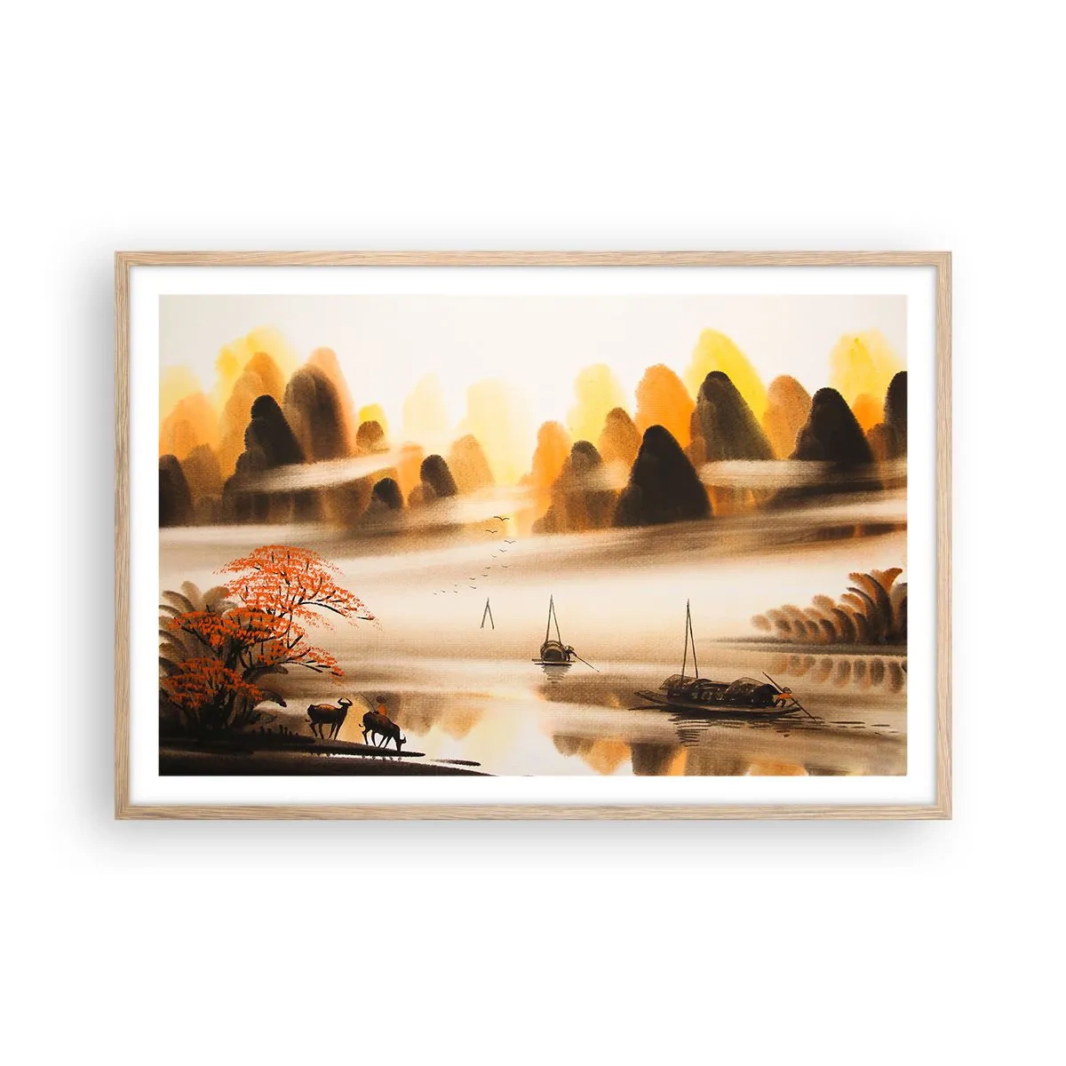 Poster in light oak frame - Further than Far East - 91x61 cm