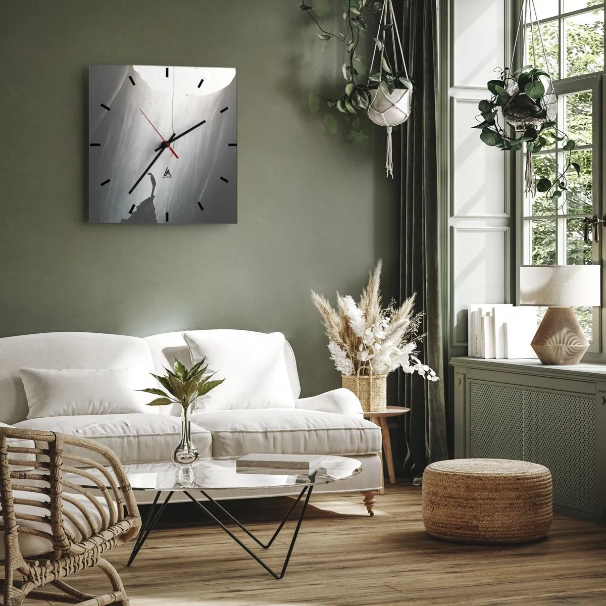 Wall clock - Clock on glass - There Is Always Some Way Out - 30x30 cm