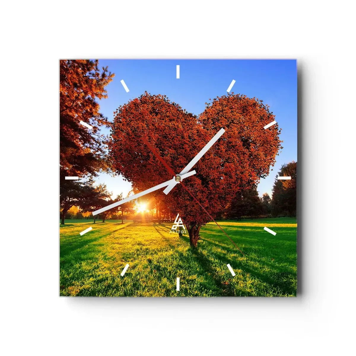 Wall clock - Clock on glass - Impossible Not to Love Autumn - 30x30 cm