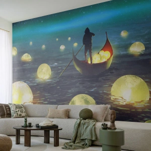 Photo Wallpaper Standard Eco - Things that Philosophers Did Not Dream About - Abstraction, Fantasy, Boat - 350x256 cm