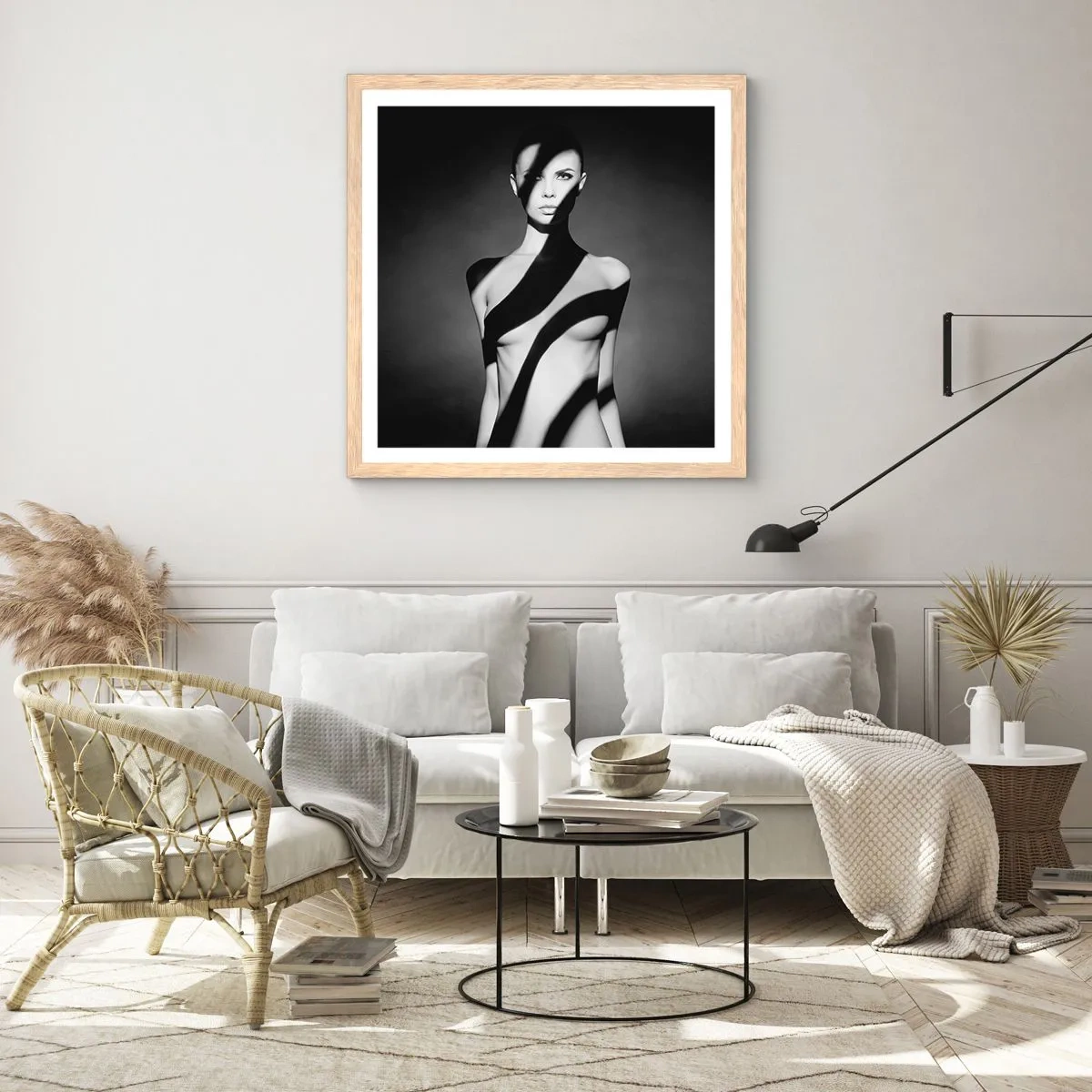 Poster in light oak frame - In the Light and in the Shadow - 30x30 cm