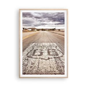 Poster in light oak frame - Mother Road - American Legend - 70x100 cm