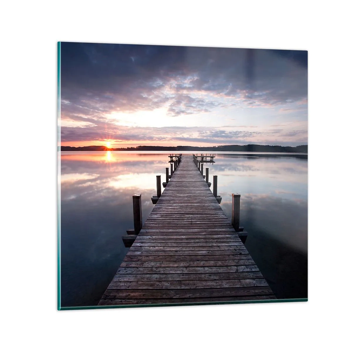 Glass picture - Quiet Border of Night and Day - 50x50 cm