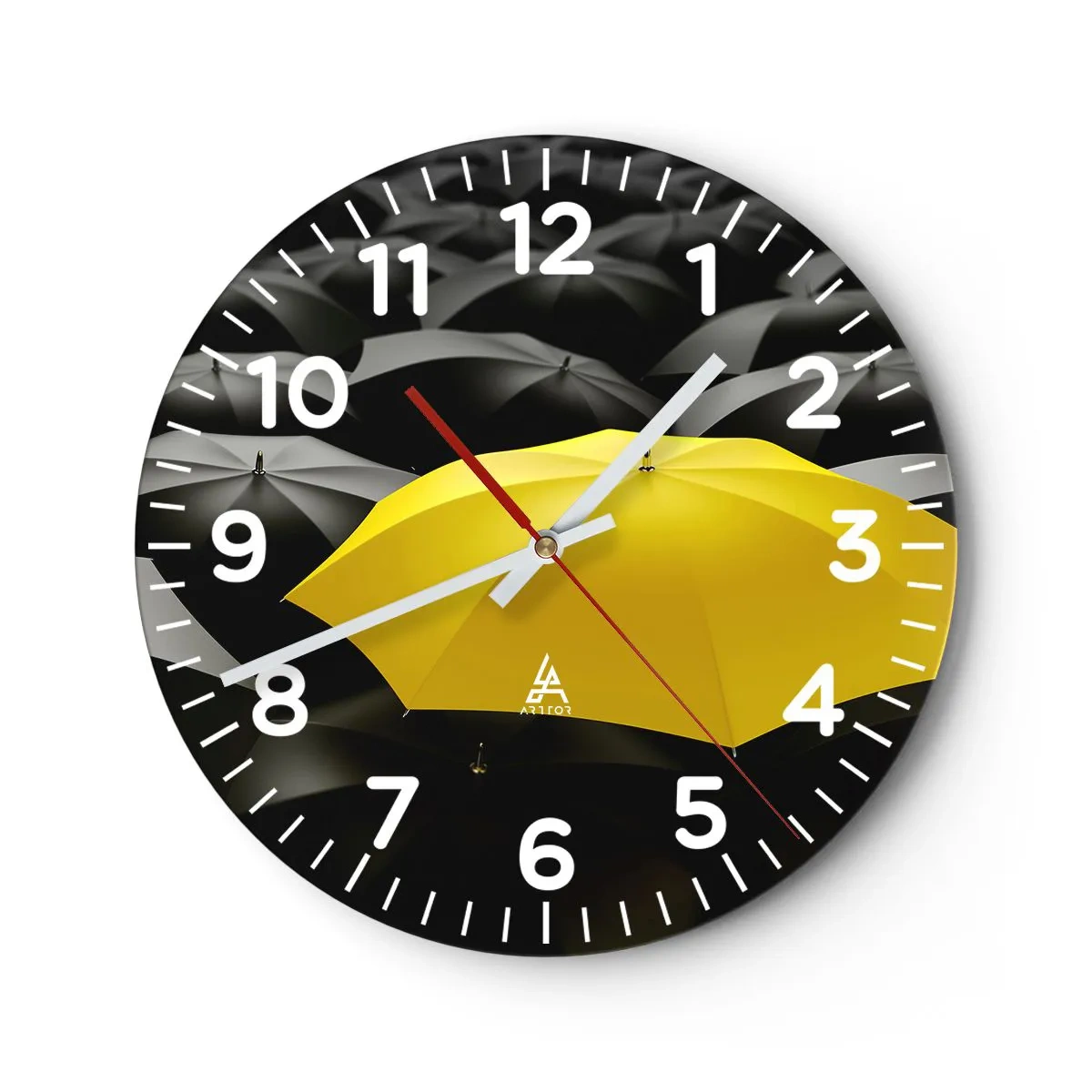 Wall clock - Clock on glass - Goodbye Sadness - 30x30 cm