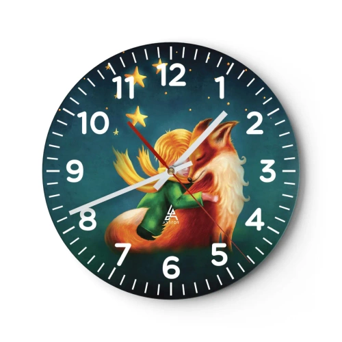 Wall clock - Clock on glass - Little Prince - 30x30 cm