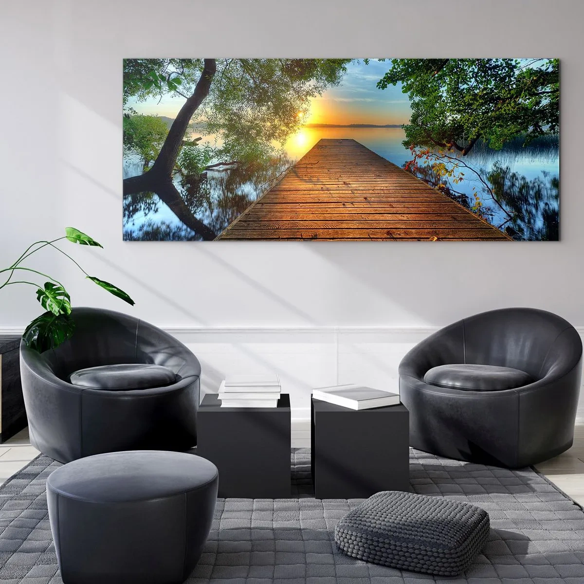 Glass picture - Don't Hurry, Sit Down - 90x30 cm