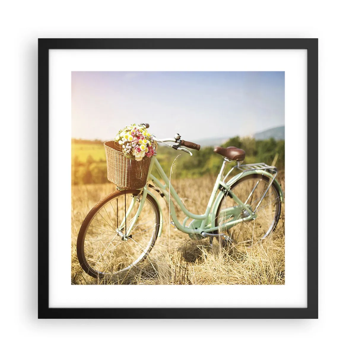 Poster in black frame - I will Stay Here for a While - 40x40 cm