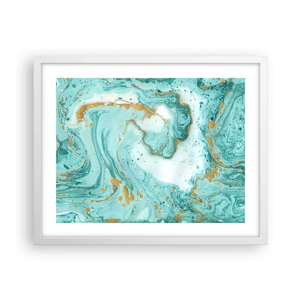 Poster in white frmae - Under the Great Wave of the Edo Period - 50x40 cm