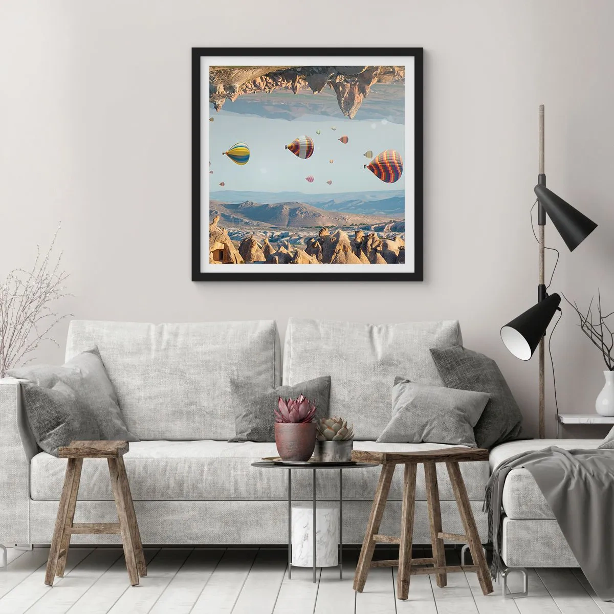 Poster in black frame - Here Everything Is Possible - 60x60 cm