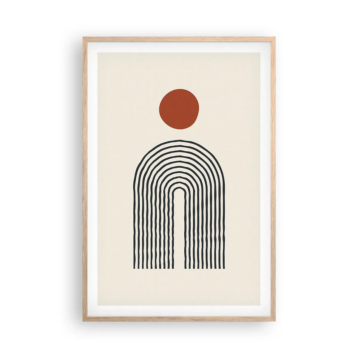 Poster in light oak frame - Magnetism of Shapes and Colours - 61x91 cm