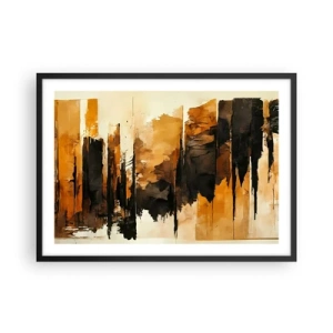 Poster in black frame - Harmony of Black and Gold - 70x50 cm