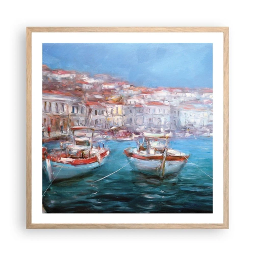 Poster in light oak frame - Italian Bay - 60x60 cm
