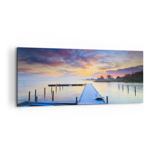 Canvas picture - Purple-Golden Peace - 100x40 cm