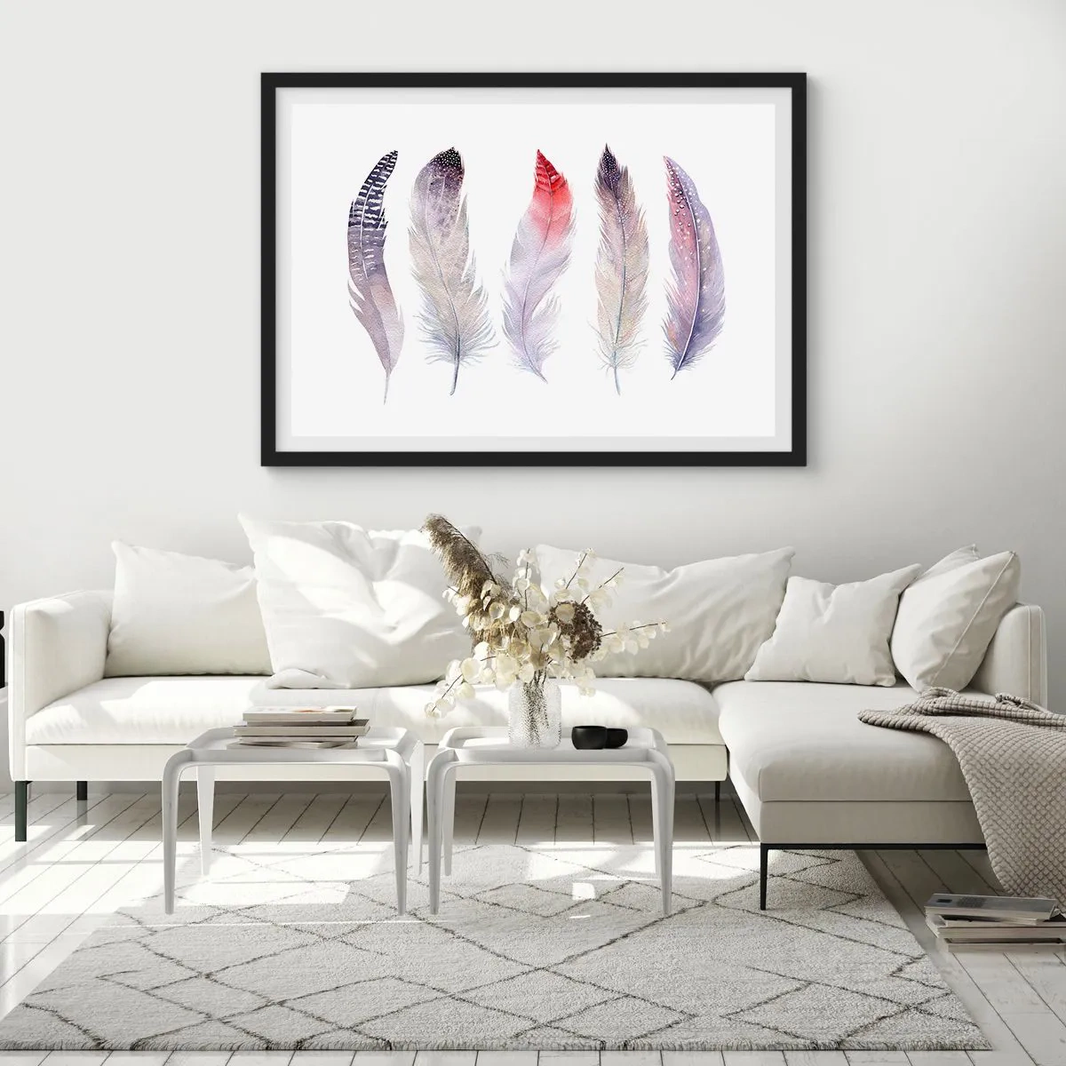 Poster in black frame - Delicate Like Pink Fog - 91x61 cm