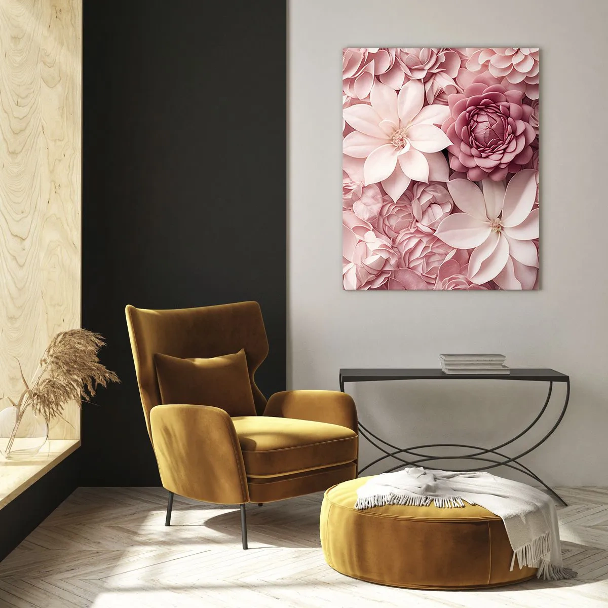 Glass picture - In Pink Petals - 50x70 cm