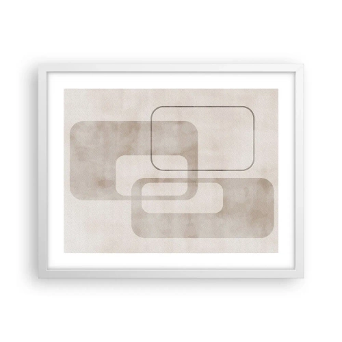 Poster in white frmae - Geometrical Grout - 50x40 cm