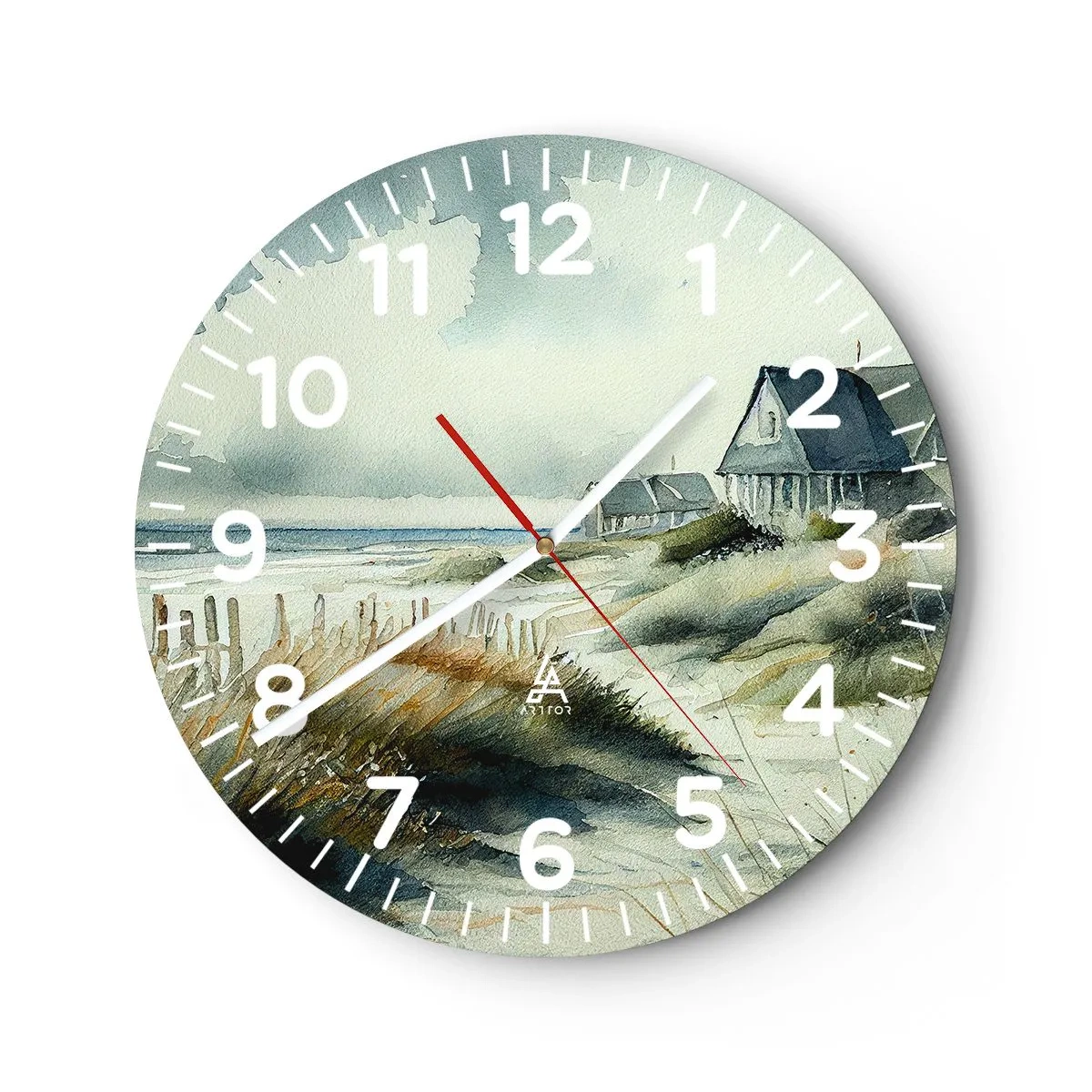Wall clock - Clock on glass - Away from the Hustle and Bustle - 40x40 cm