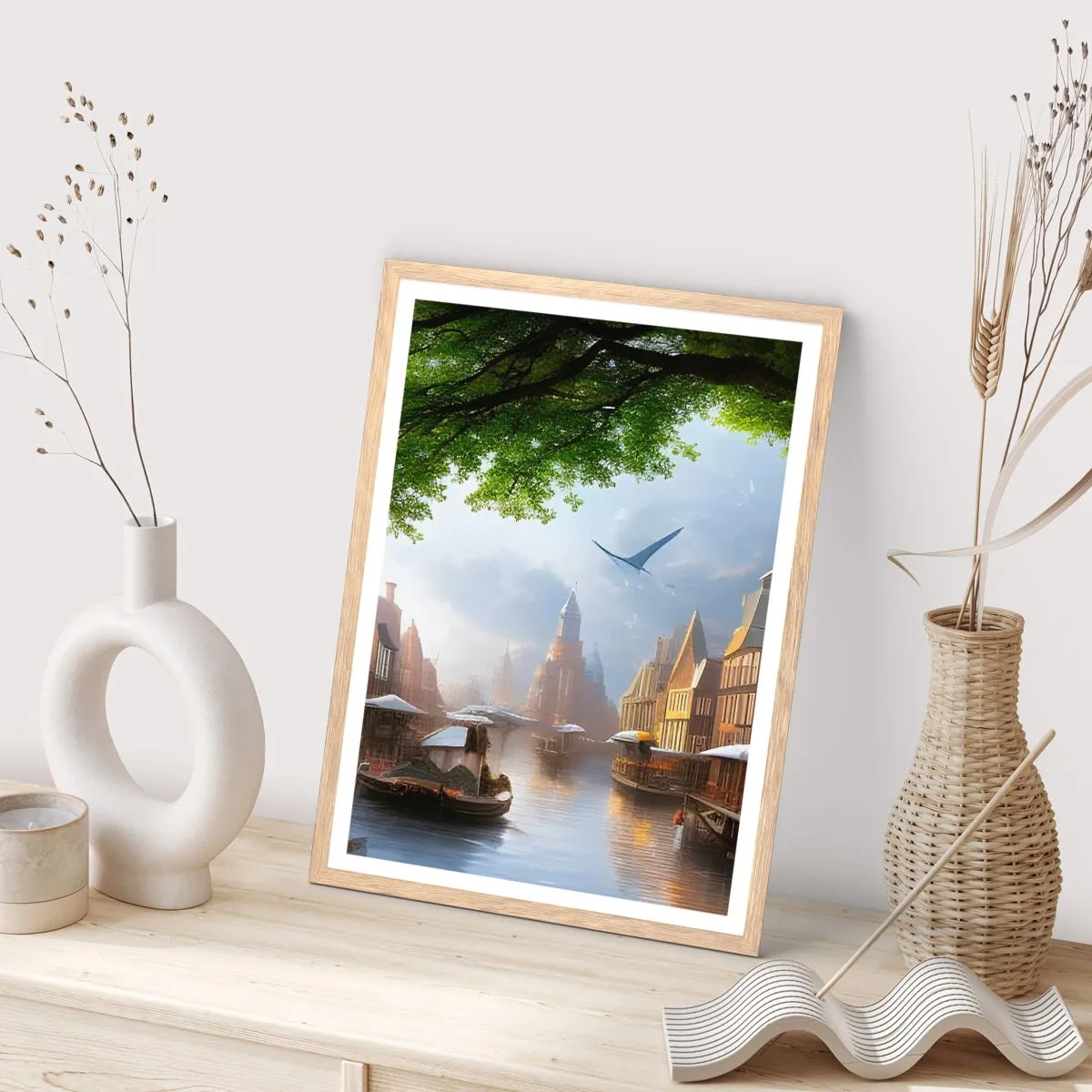 Poster in light oak frame - Dutch Urban Landscape - 30x40 cm