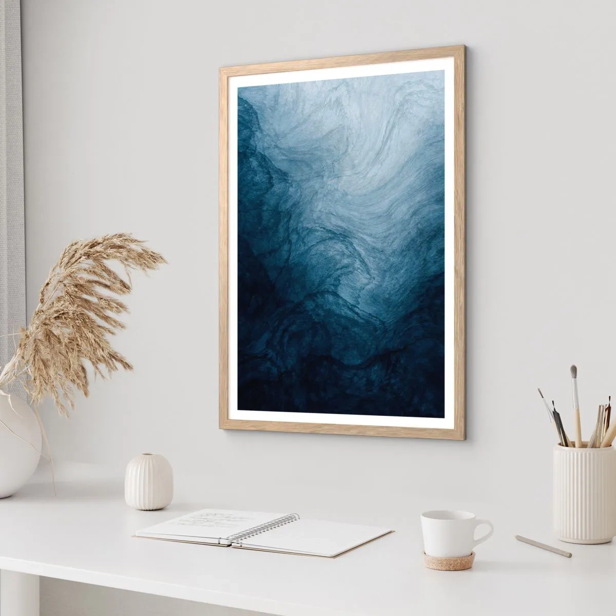 Poster in light oak frame - Going Deep - 40x50 cm