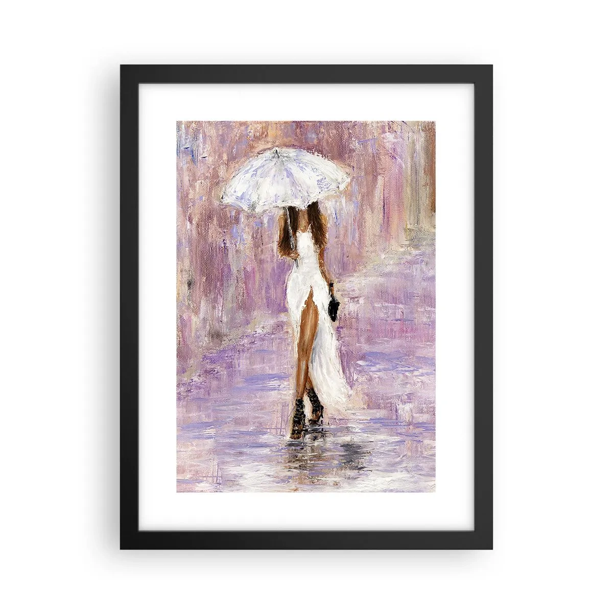 Poster in black frame - In Liliac Rain - 30x40 cm