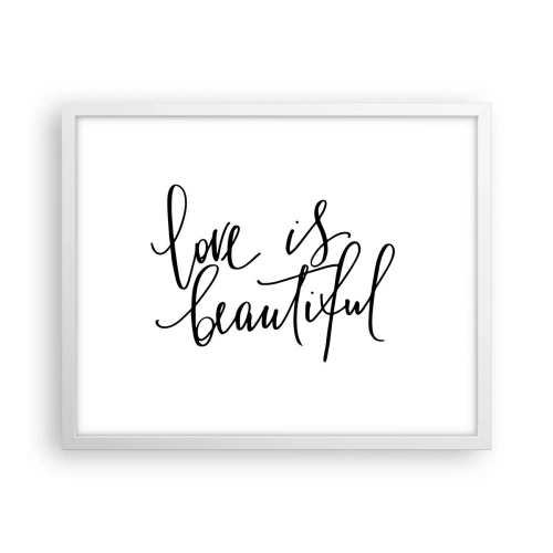 Poster in white frmae - Read and Repeat - 50x40 cm