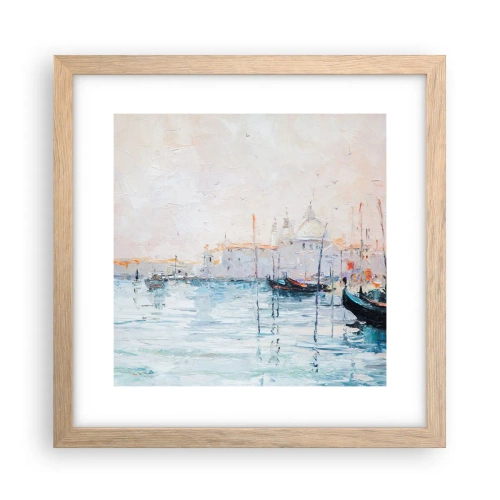 Poster in light oak frame - Behind Water behind Fog - 30x30 cm