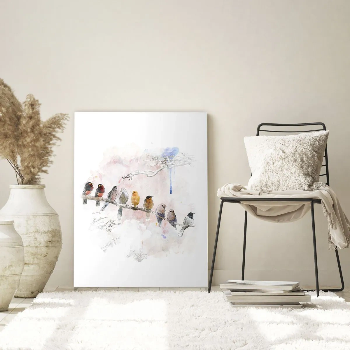 Glass picture - Winged Encounter - 80x120 cm