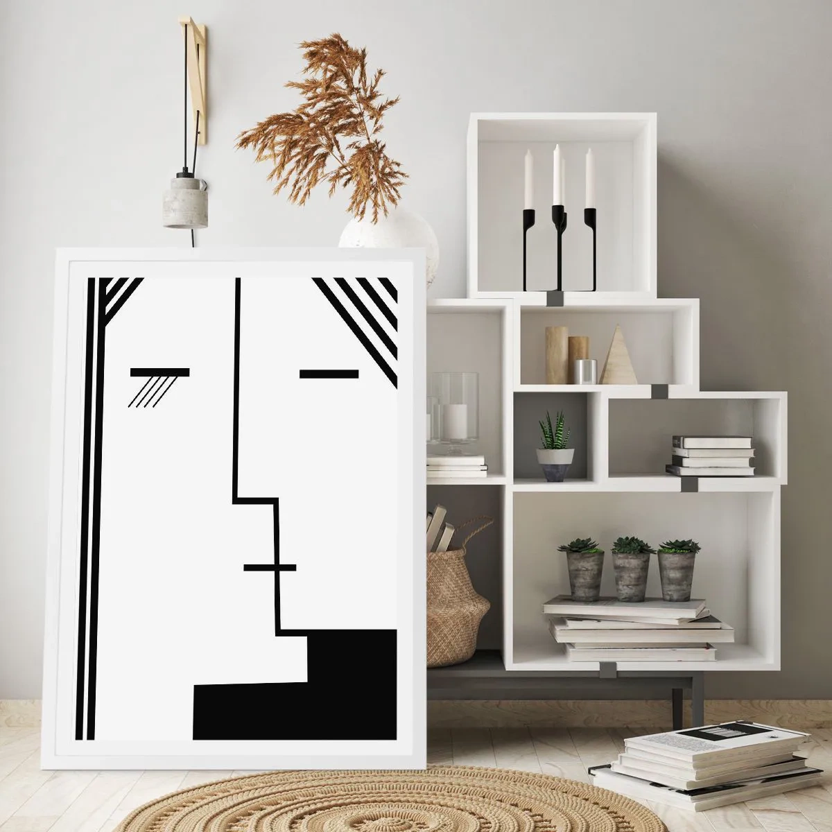 Poster in white frmae - Simply a Kiss - 50x70 cm