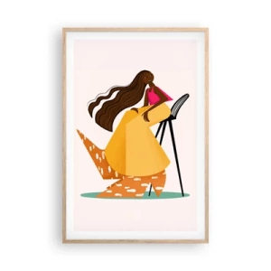 Poster in light oak frame - Fashion Is Also Fun - 61x91 cm