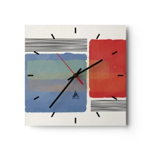 Wall clock - Clock on glass - Spirit and Letter of Geometry - 40x40 cm