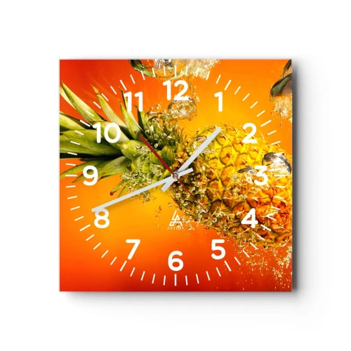 Wall clock - Clock on glass - Tropical Juicy Freshness - 40x40 cm
