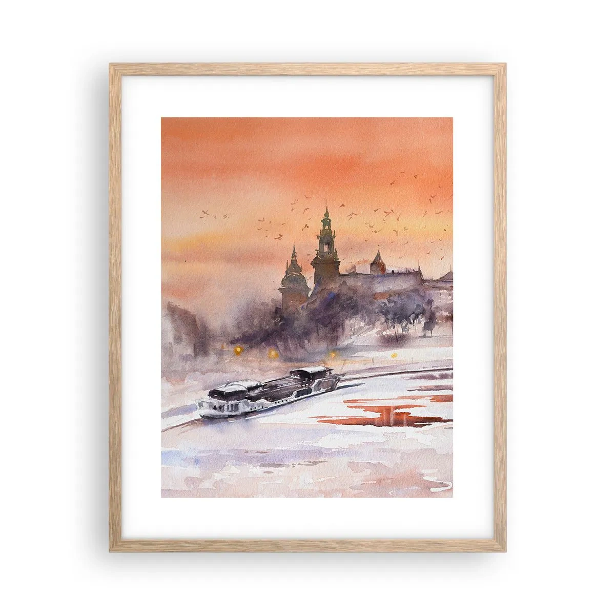 Poster in light oak frame - Royal Sunset - 40x50 cm