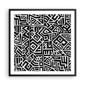 Poster in black frame - Precolumbian Composition - 60x60 cm