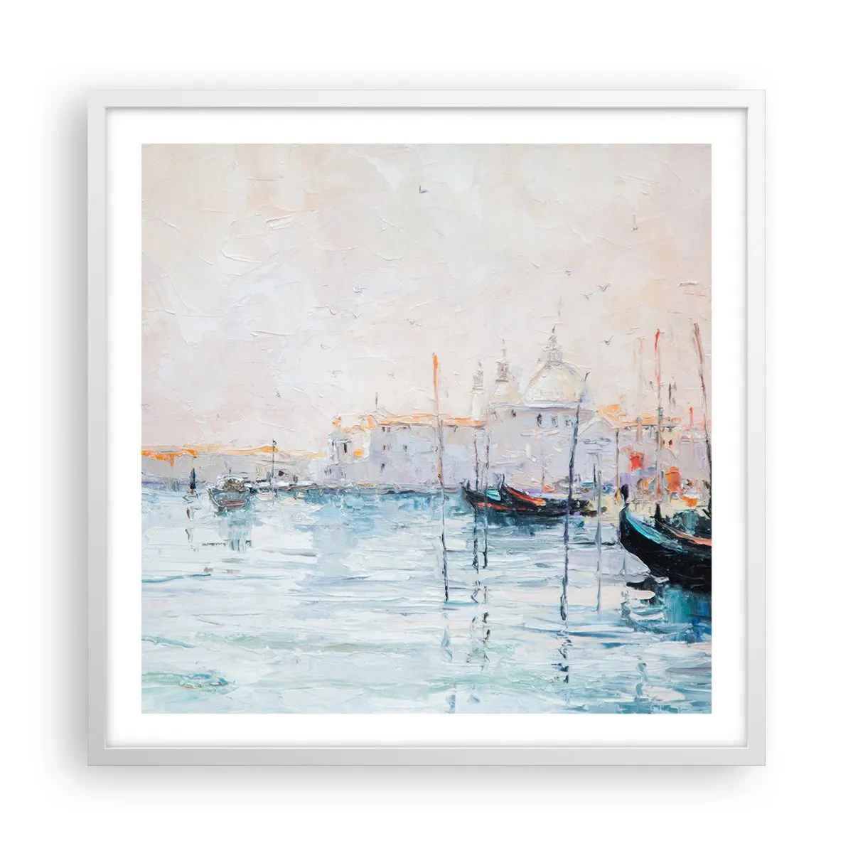 Poster in white frmae - Behind Water behind Fog - 60x60 cm