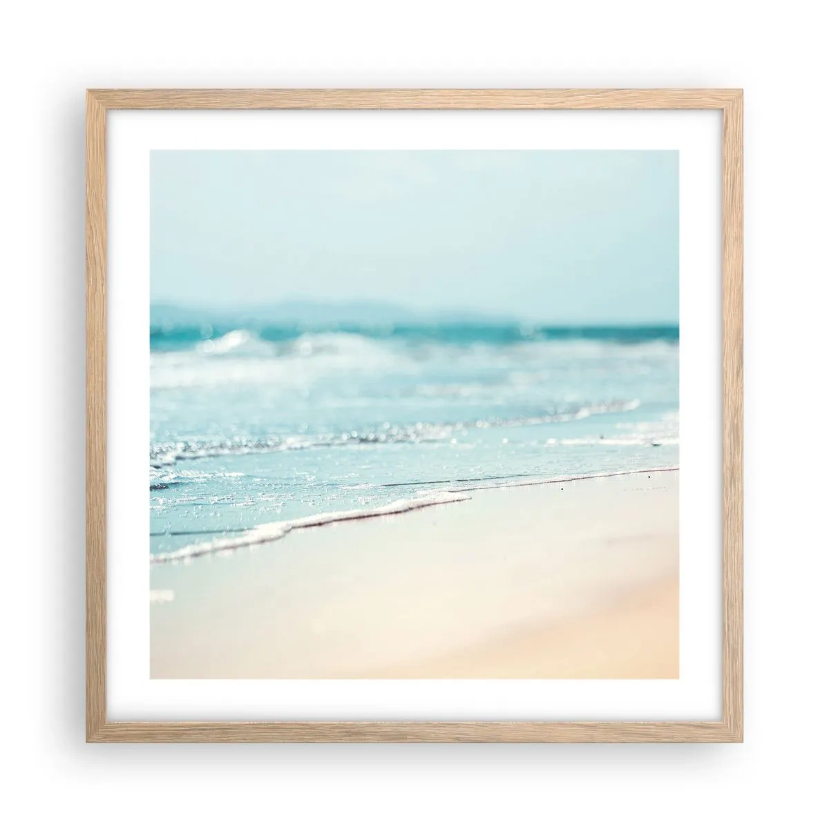 Poster in light oak frame - Warmth and Breeze - 50x50 cm
