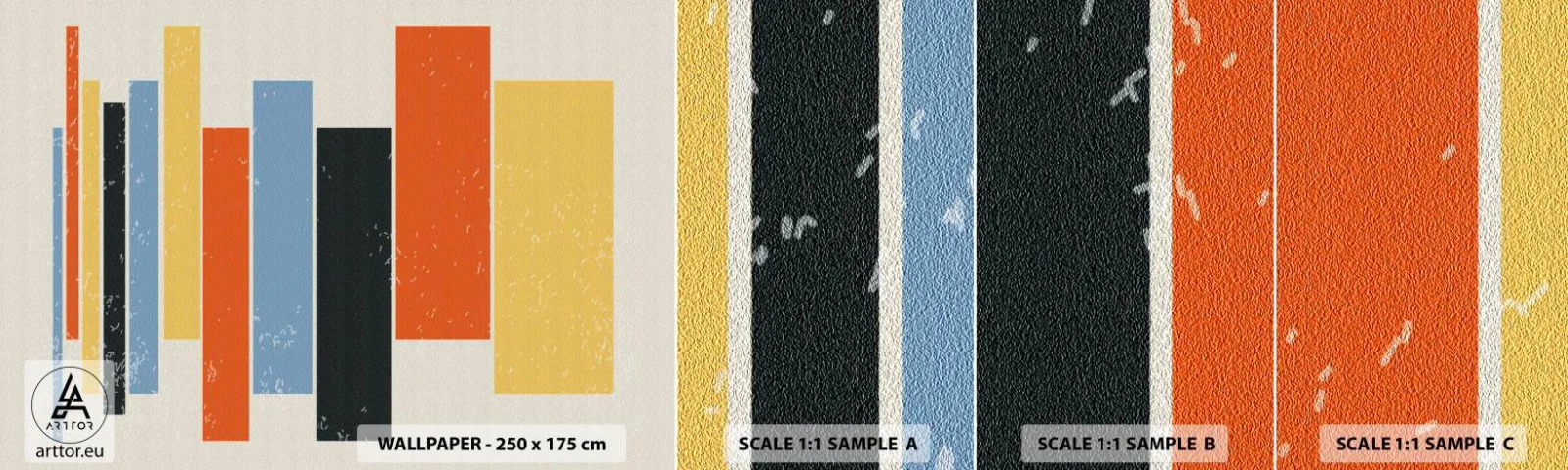 Photo Wallpaper Sample Self-Adhesive Deluxe Sticker - Notation of Music - Minimalism, Rectangles, Shapes - 100x30 cm