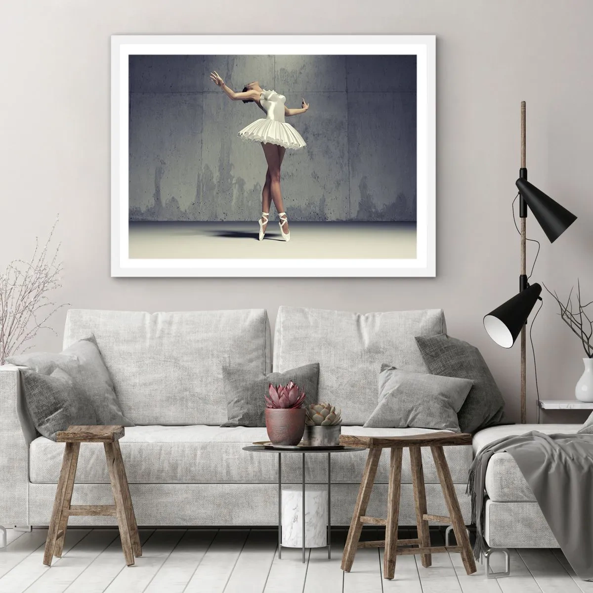 Poster in white frmae - Light like a Bird - 100x70 cm