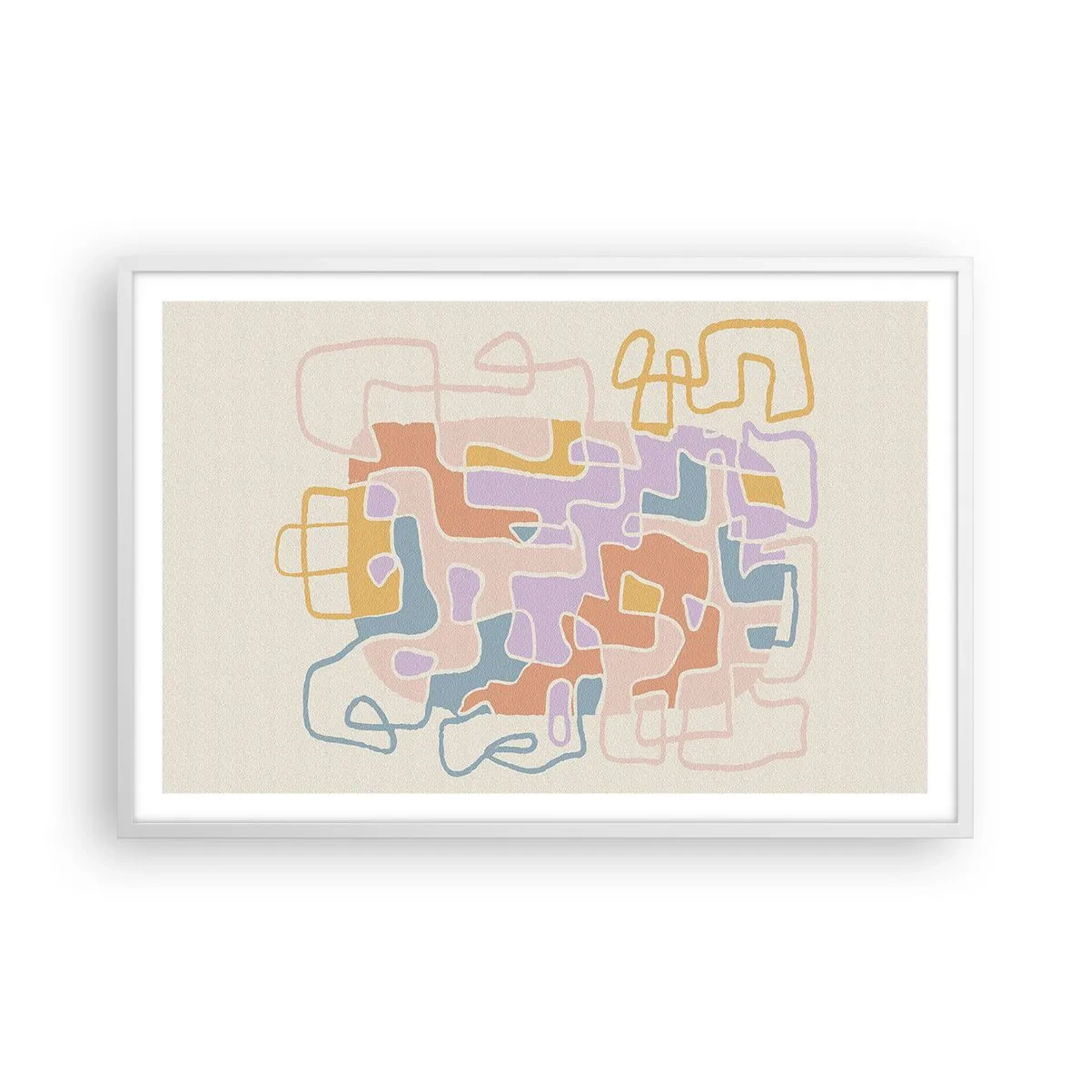 Poster in white frmae - Maze - Joyful Adventure - 91x61 cm