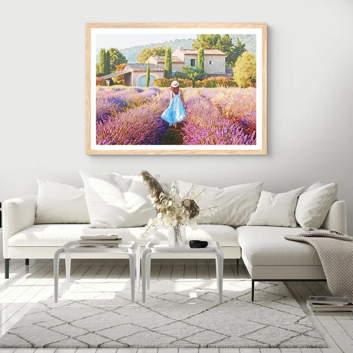 Poster in light oak frame - Lavender Girl - 50x40 cm