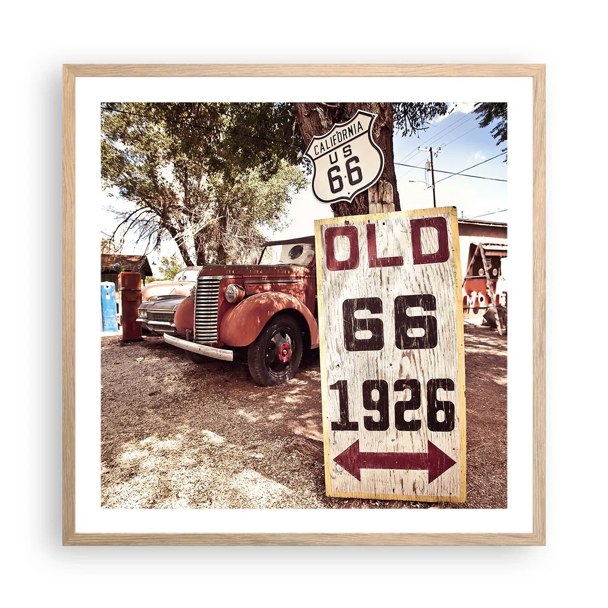 Poster in light oak frame - Legend of an American Province - 60x60 cm