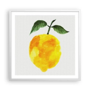 Poster in white frmae - How to Get the Taste of the Sun - 60x60 cm