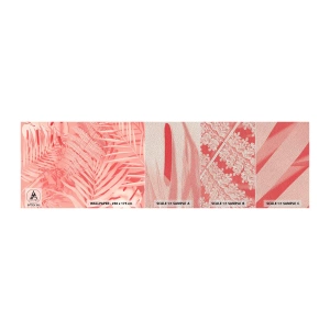 Photo Wallpaper Sample Premium Sand - Pink Concept - Abstraction, Palm Leaf, Graphics - 100x30 cm